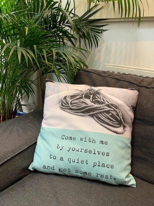 Quiet Place Cushion Cover Aqua