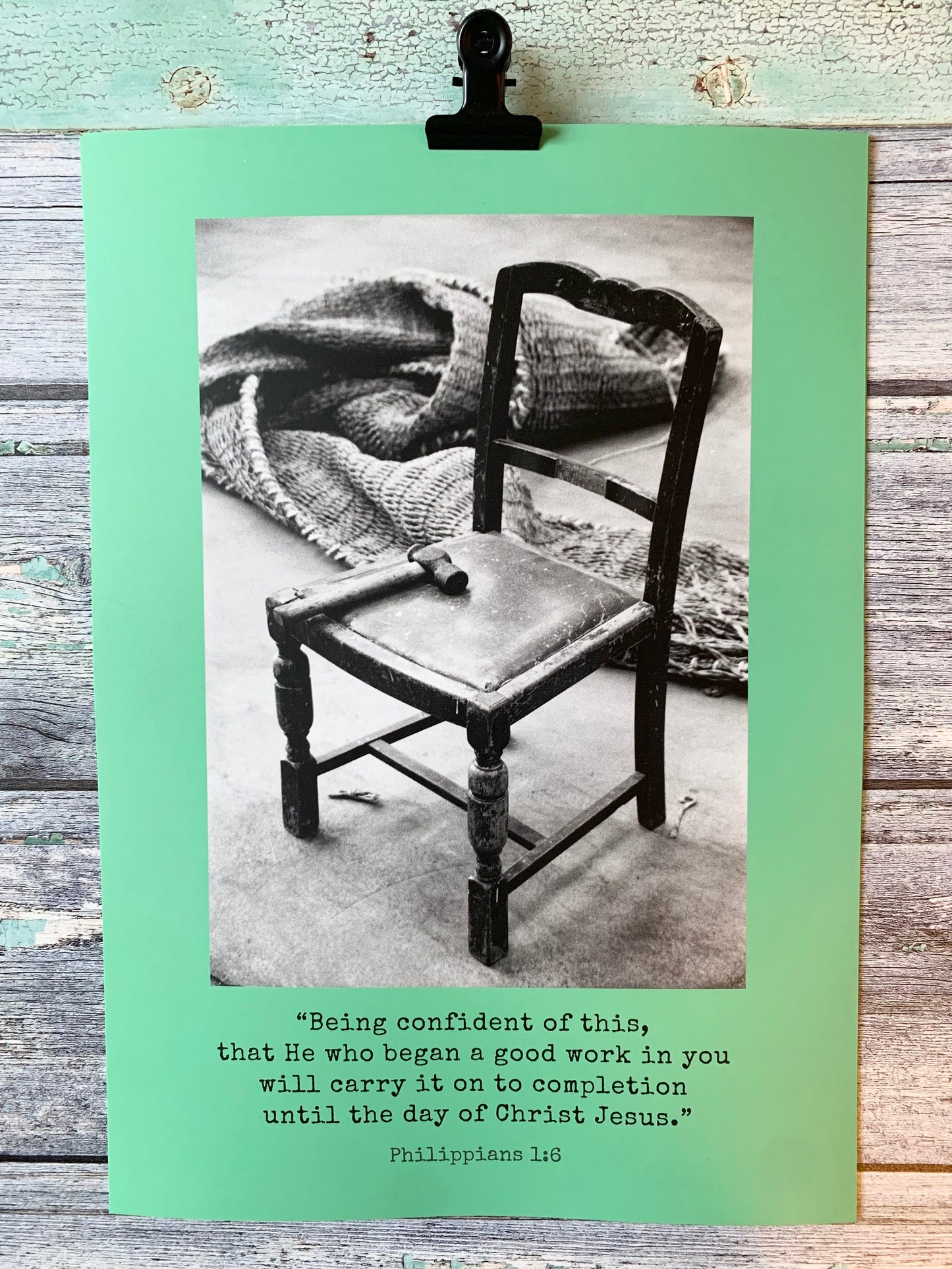 Completion Philippians 1 A4 Print, Green