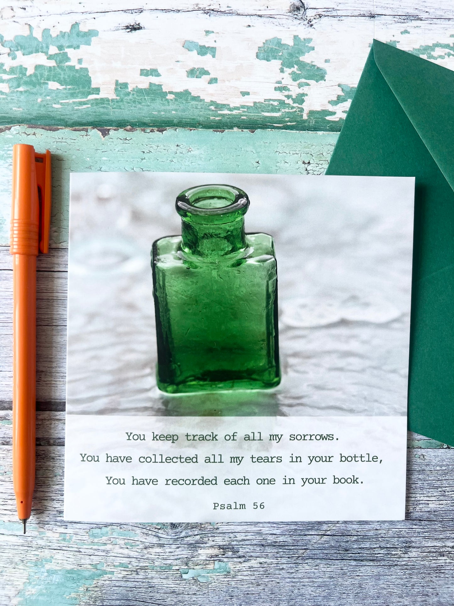 All my Tears Psalm 56 Christian Greeting Card