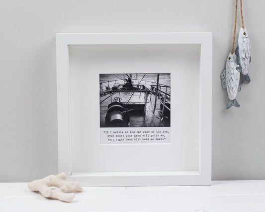 If I settle on the far side of the sea Framed Print