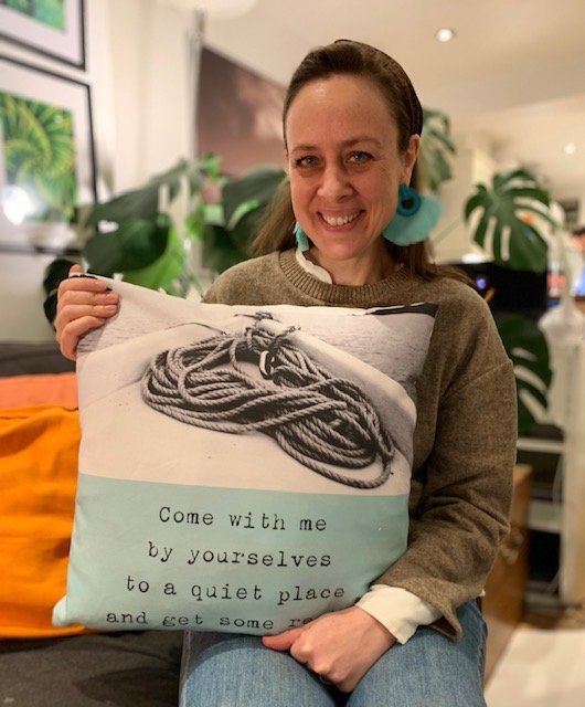 Quiet Place Cushion Cover Aqua