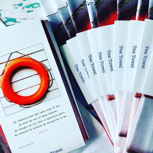 Out of Deep Waters Tea Towel Psalm 18