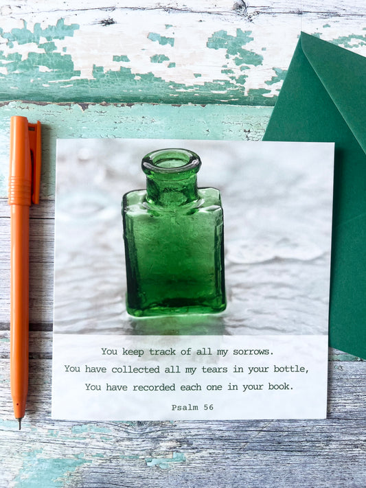 All my Tears Psalm 56 Christian Greeting Card