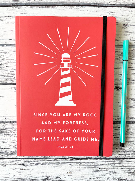 Lead and Guide Me Psalm 31 Lined Notebook, Coral