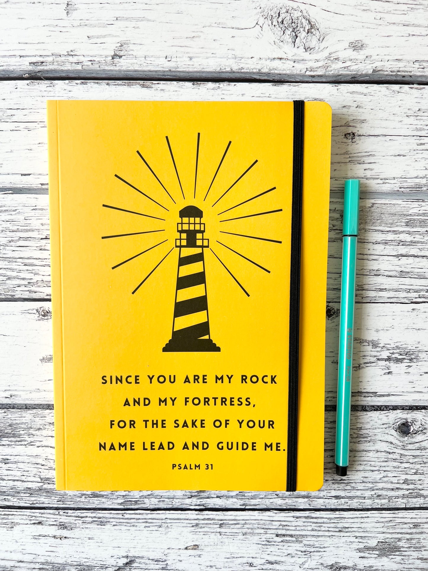 Lead and Guide Me Psalm 31 Lined Notebook, Yellow
