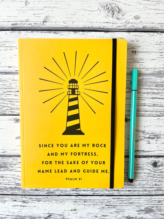 Lead and Guide Me Psalm 31 Lined Notebook, Yellow