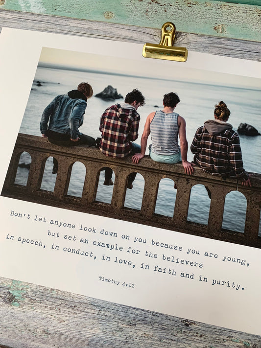 Timothy 4 Youth Verse Poster A4